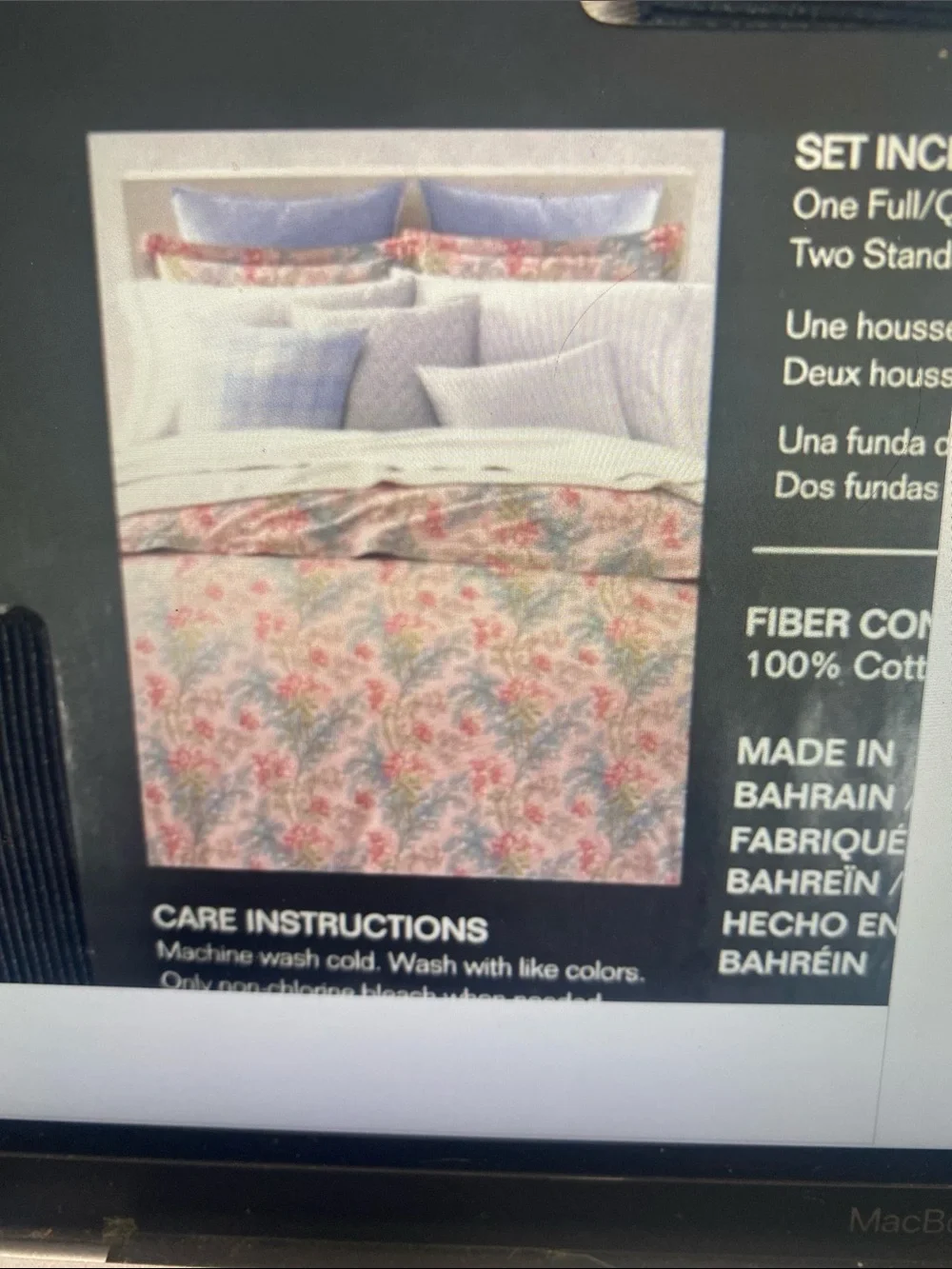 Ralph Lauren Floral Duvet Cover Set in Pink, Green and lavender